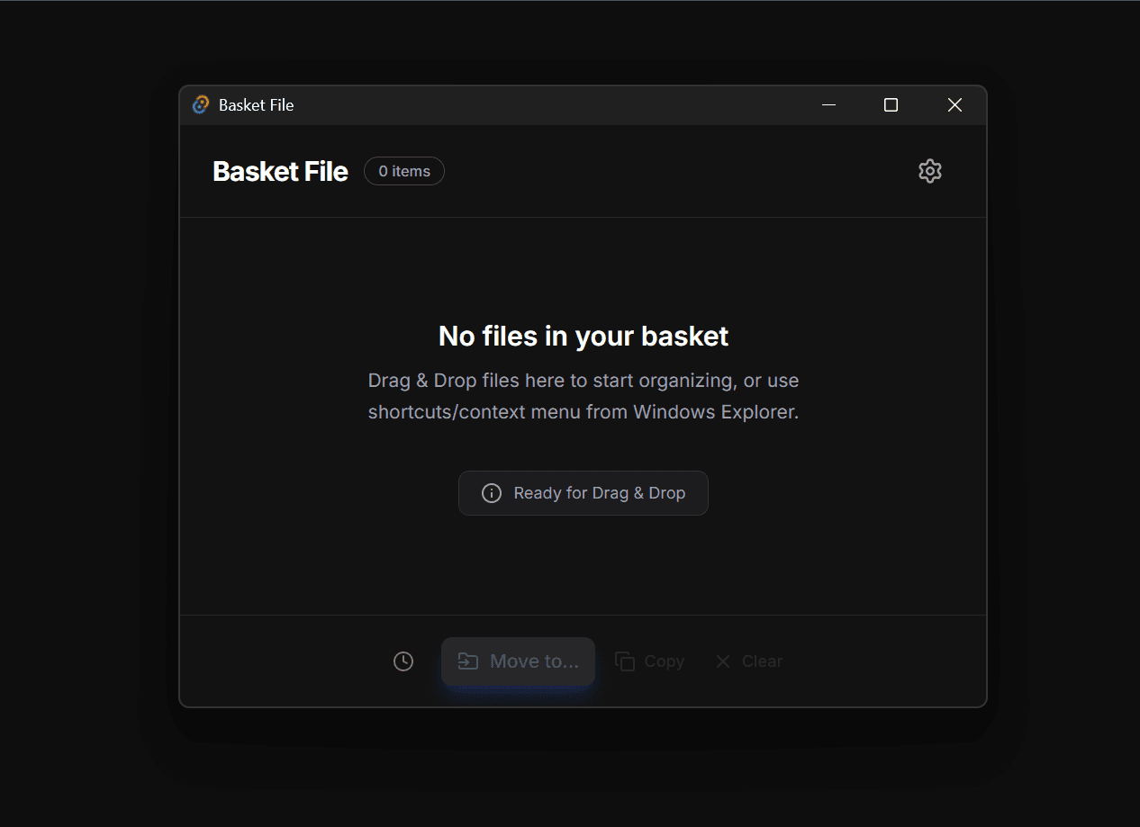 File Basket main interface