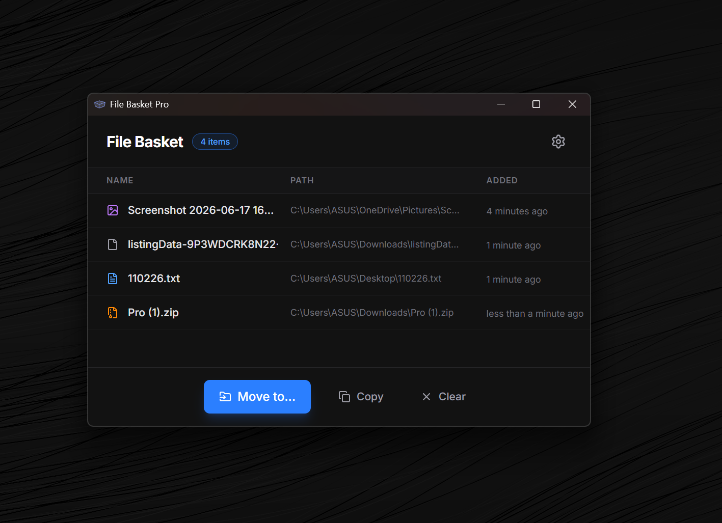 File Basket Preview